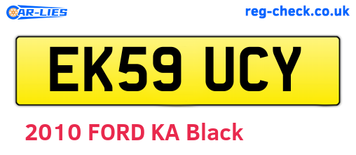EK59UCY are the vehicle registration plates.