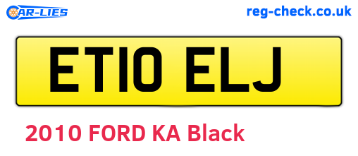 ET10ELJ are the vehicle registration plates.