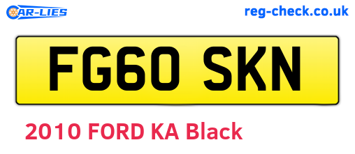 FG60SKN are the vehicle registration plates.