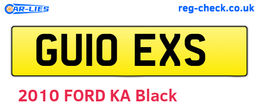 GU10EXS are the vehicle registration plates.