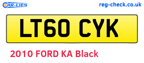 LT60CYK are the vehicle registration plates.