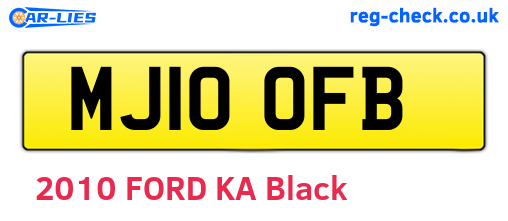 MJ10OFB are the vehicle registration plates.