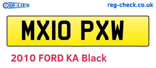 MX10PXW are the vehicle registration plates.