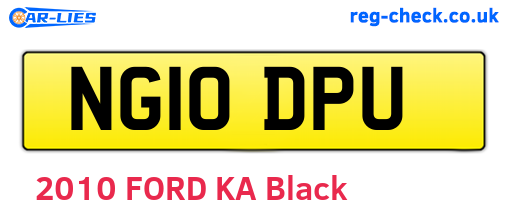 NG10DPU are the vehicle registration plates.