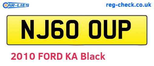 NJ60OUP are the vehicle registration plates.