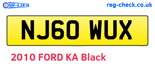 NJ60WUX are the vehicle registration plates.