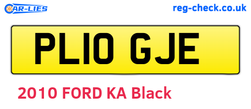 PL10GJE are the vehicle registration plates.