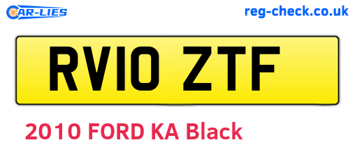 RV10ZTF are the vehicle registration plates.