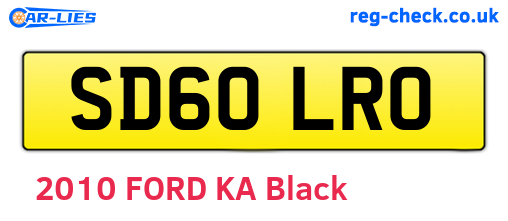 SD60LRO are the vehicle registration plates.