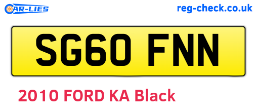SG60FNN are the vehicle registration plates.