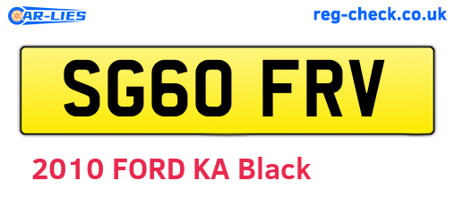 SG60FRV are the vehicle registration plates.