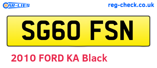 SG60FSN are the vehicle registration plates.