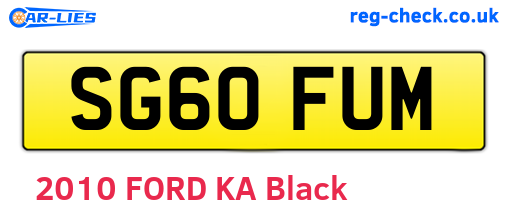 SG60FUM are the vehicle registration plates.