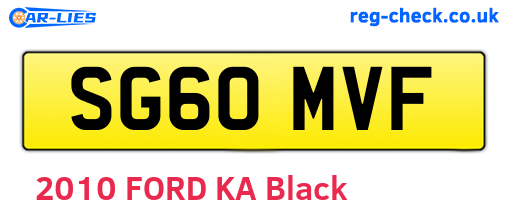 SG60MVF are the vehicle registration plates.