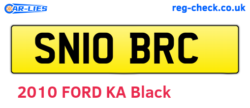 SN10BRC are the vehicle registration plates.