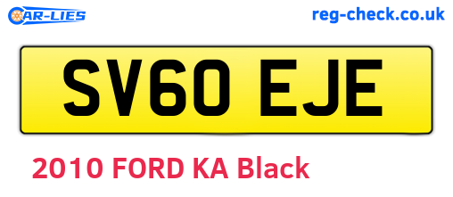 SV60EJE are the vehicle registration plates.