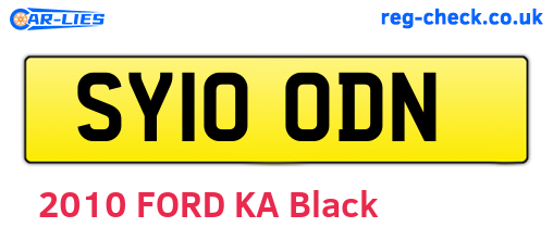 SY10ODN are the vehicle registration plates.