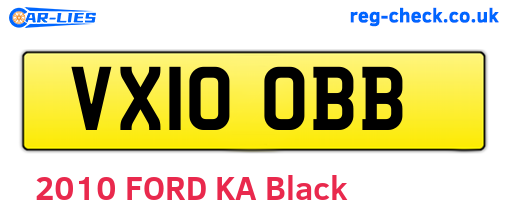 VX10OBB are the vehicle registration plates.