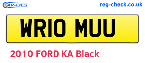 WR10MUU are the vehicle registration plates.