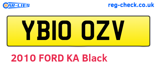 YB10OZV are the vehicle registration plates.