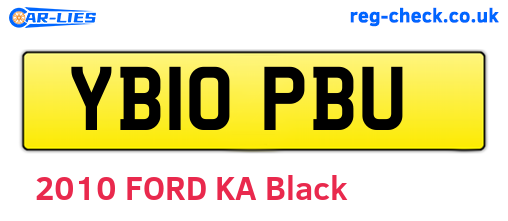 YB10PBU are the vehicle registration plates.
