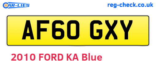 AF60GXY are the vehicle registration plates.