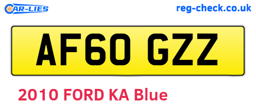 AF60GZZ are the vehicle registration plates.