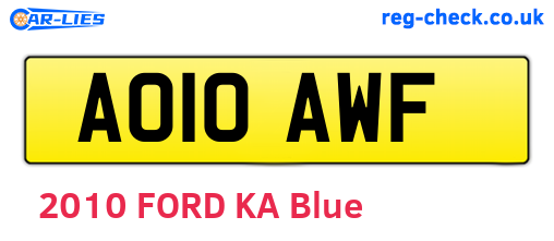 AO10AWF are the vehicle registration plates.