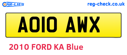 AO10AWX are the vehicle registration plates.