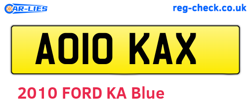 AO10KAX are the vehicle registration plates.