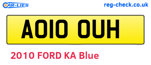 AO10OUH are the vehicle registration plates.