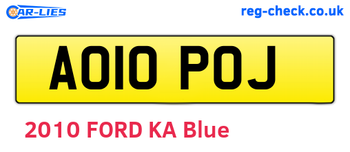 AO10POJ are the vehicle registration plates.