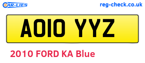 AO10YYZ are the vehicle registration plates.