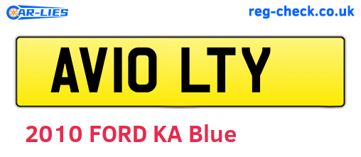 AV10LTY are the vehicle registration plates.