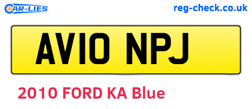 AV10NPJ are the vehicle registration plates.