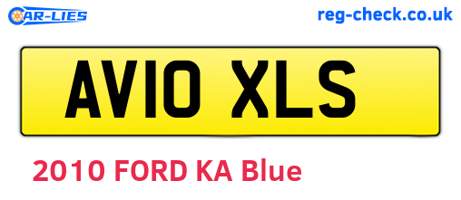 AV10XLS are the vehicle registration plates.