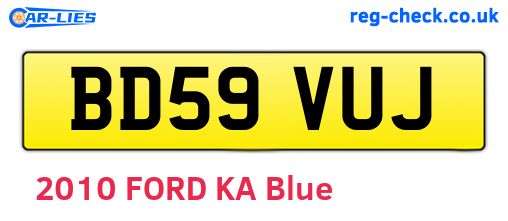 BD59VUJ are the vehicle registration plates.