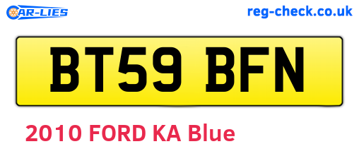 BT59BFN are the vehicle registration plates.