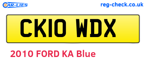 CK10WDX are the vehicle registration plates.