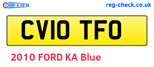CV10TFO are the vehicle registration plates.
