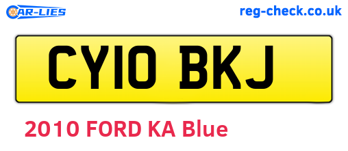 CY10BKJ are the vehicle registration plates.