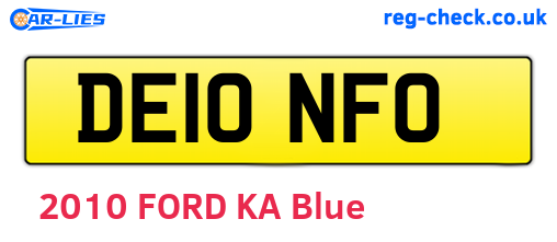 DE10NFO are the vehicle registration plates.