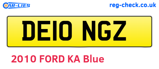 DE10NGZ are the vehicle registration plates.