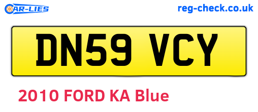 DN59VCY are the vehicle registration plates.