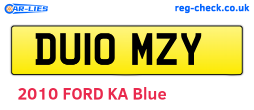 DU10MZY are the vehicle registration plates.