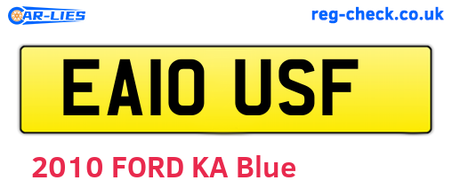 EA10USF are the vehicle registration plates.