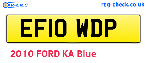 EF10WDP are the vehicle registration plates.