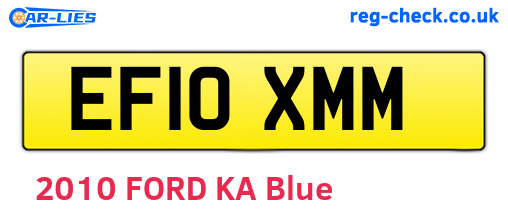 EF10XMM are the vehicle registration plates.