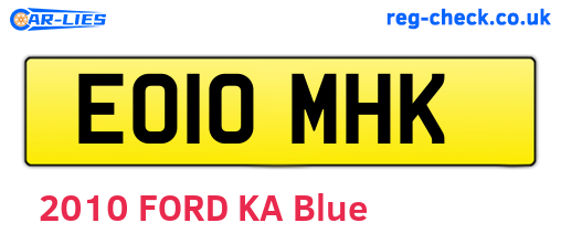 EO10MHK are the vehicle registration plates.