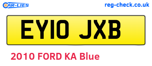 EY10JXB are the vehicle registration plates.
